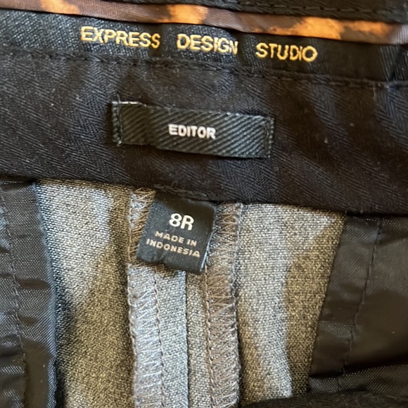Express Editor Flare dark grey pant - Picture 3 of 3